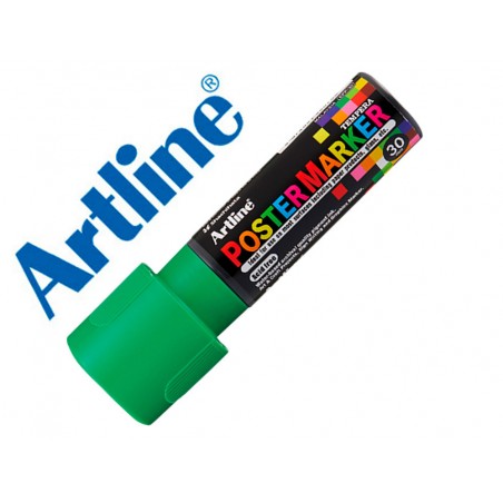Rotulador artline poster marker epp 30 punta rectangular 30 mm color verde fluor