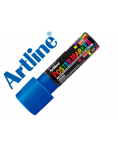 Rotulador artline poster marker epp 30 punta rectangular 30 mm color azul
