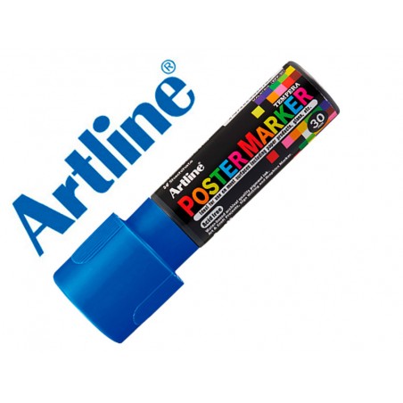 Rotulador artline poster marker epp 30 punta rectangular 30 mm color azul