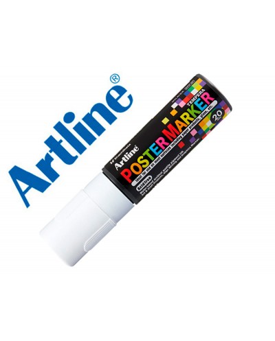 Rotulador artline poster marker epp 20 punta rectangular 20 mm color blanco
