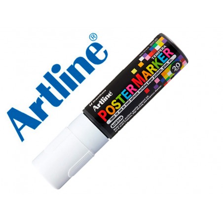 Rotulador artline poster marker epp 20 punta rectangular 20 mm color blanco