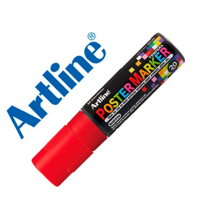 Rotulador artline poster marker epp 20 punta rectangular 20 mm color rojo