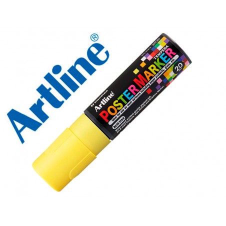 Rotulador artline poster marker epp 20 punta rectangular 20 mm color amarillo fluor