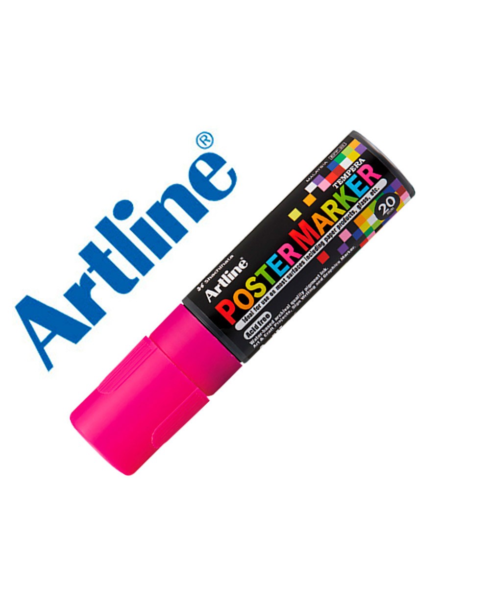 Rotulador artline poster marker epp 20 punta rectangular 20 mm color rosa fluor
