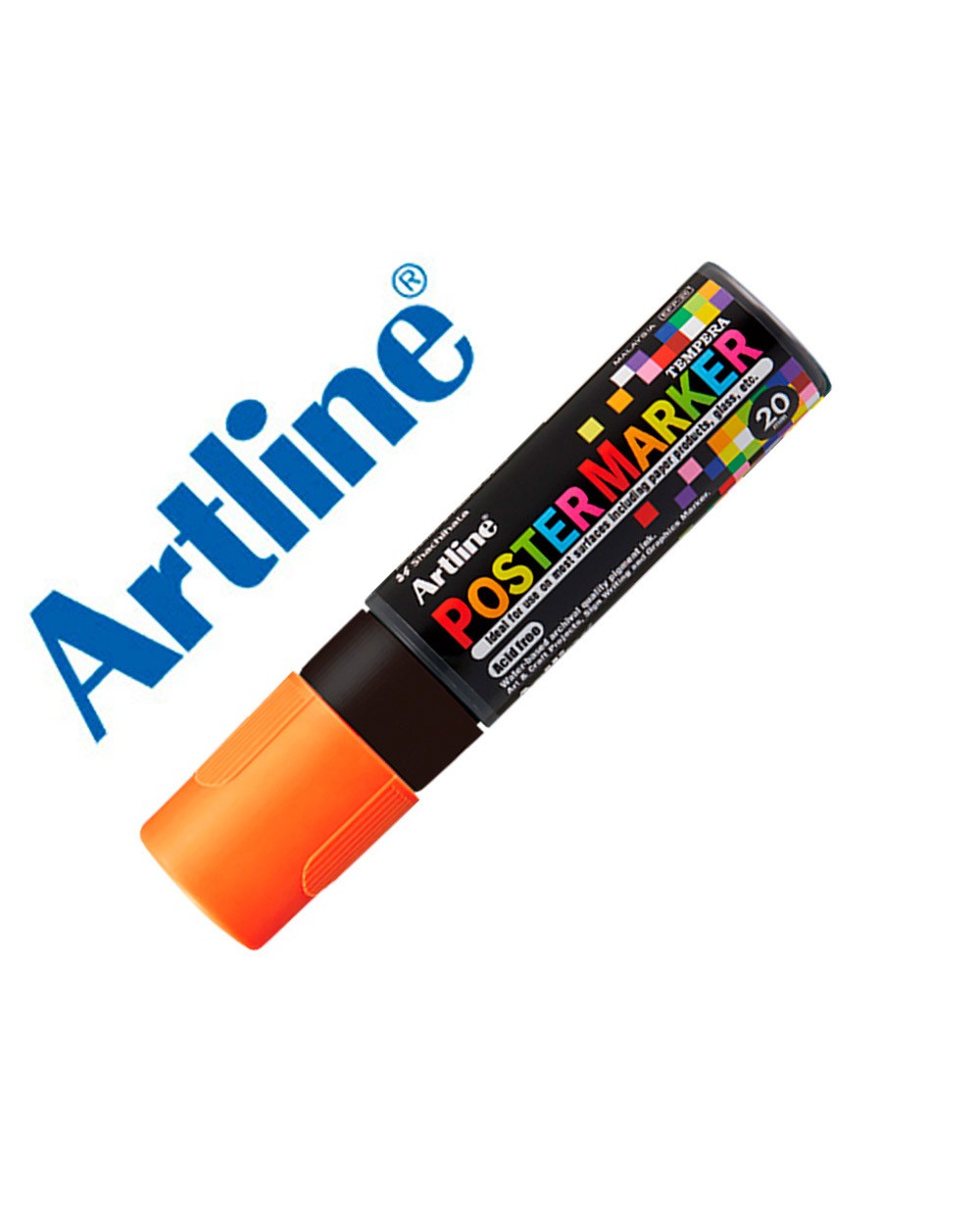 Rotulador artline poster marker epp 20 punta rectangular 20 mm color naranja fluor