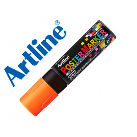 Rotulador artline poster marker epp 20 punta rectangular 20 mm color naranja fluor