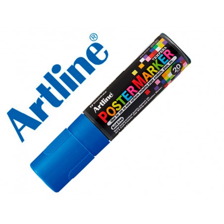 Rotulador artline poster marker epp 20 punta rectangular 20 mm color azul