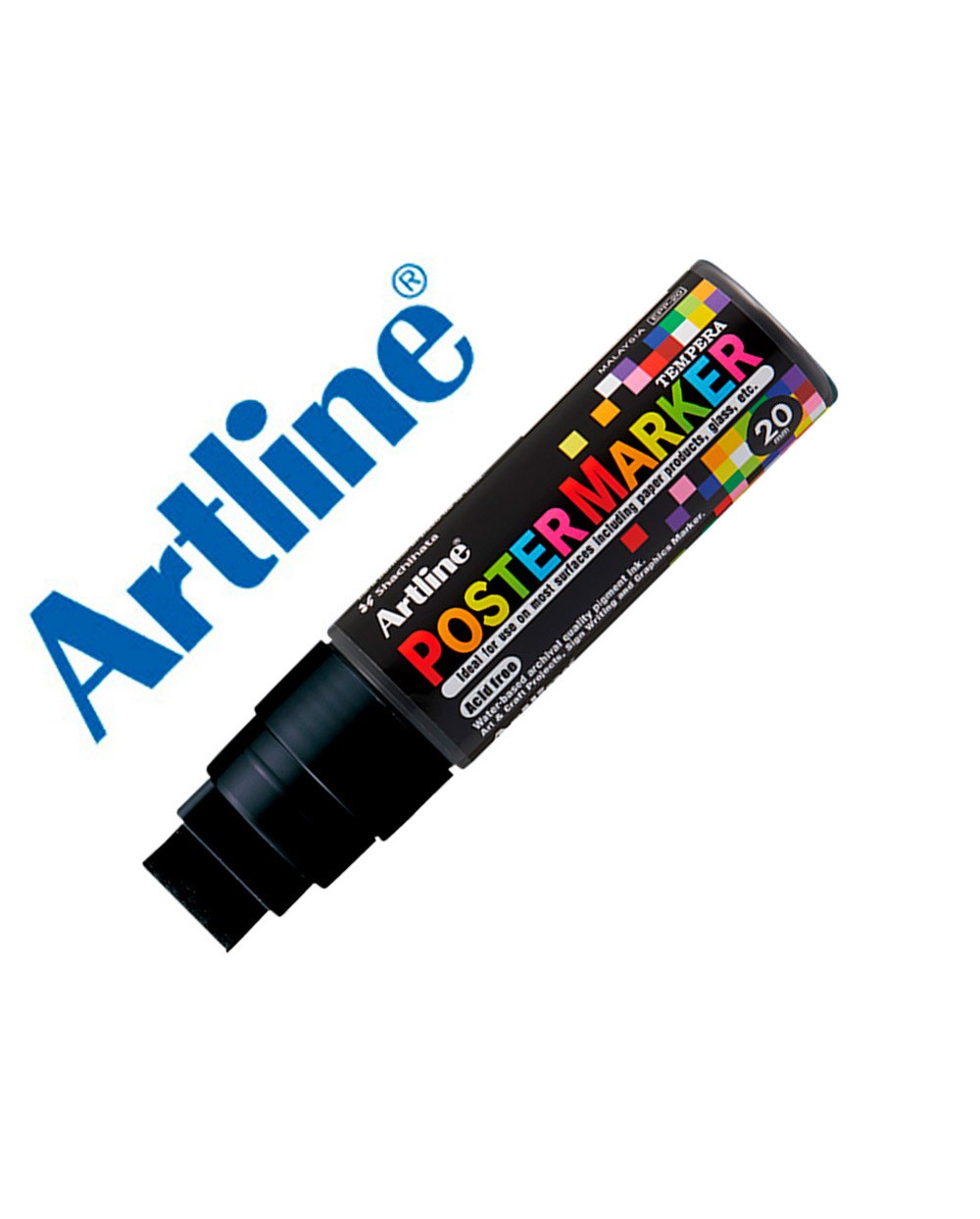 Rotulador artline poster marker epp 20 punta rectangular 20 mm color negro