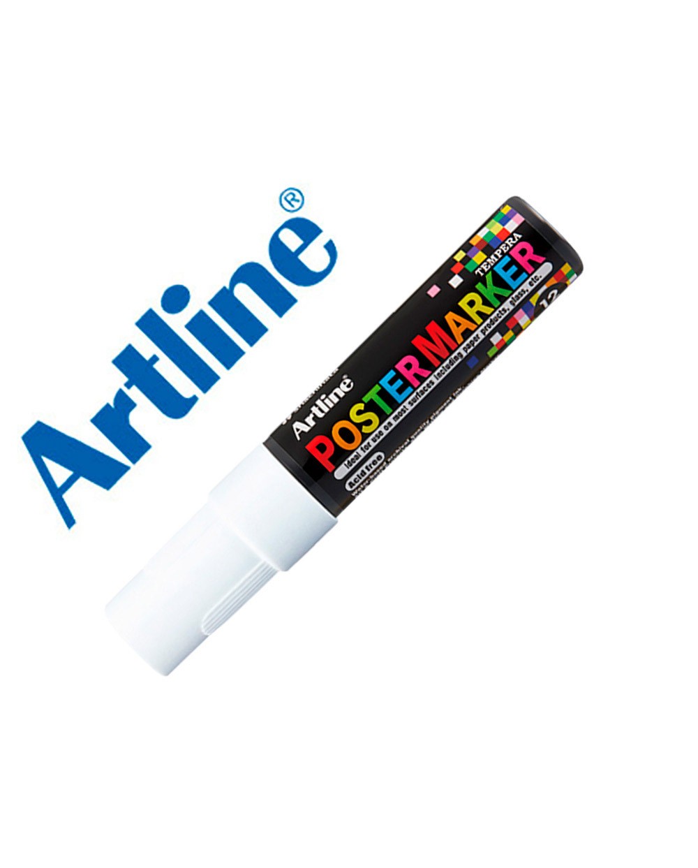 Rotulador artline poster marker epp 12 punta rectangular 12 mm color blanco