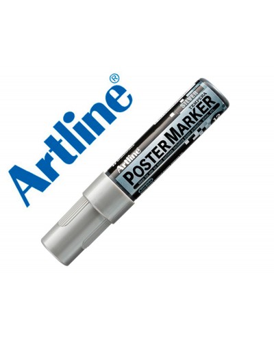 Rotulador artline poster marker epp 12 punta rectangular 12 mm color plata