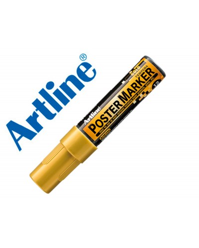 Rotulador artline poster marker epp 12 punta rectangular 12 mm color oro