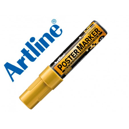Rotulador artline poster marker epp 12 punta rectangular 12 mm color oro