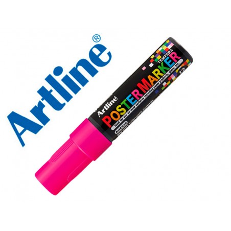 Rotulador artline poster marker epp 12 punta rectangular 12 mm color rosa fluor