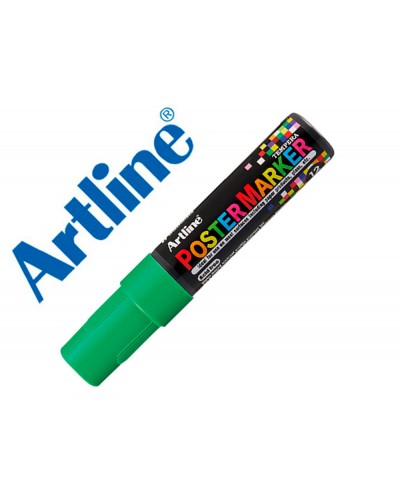 Rotulador artline poster marker epp 12 punta rectangular 12 mm color verde fluor