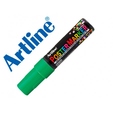 Rotulador artline poster marker epp 12 punta rectangular 12 mm color verde fluor