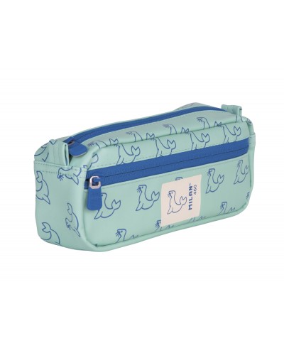 Estuche portatodo milan rectangular 2 cremalleras coleccion 460 since 1918 color verde 210x60x85 cm