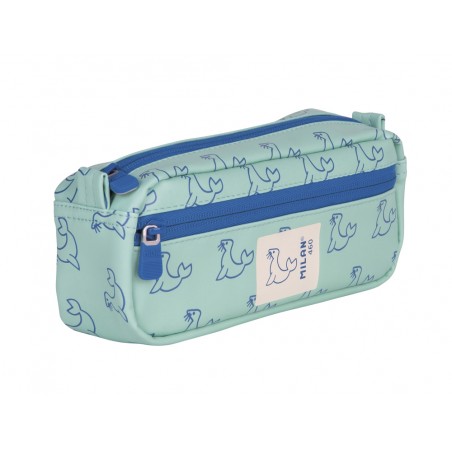 Estuche portatodo milan rectangular 2 cremalleras coleccion 460 since 1918 color verde 210x60x85 cm