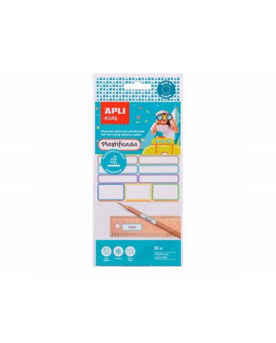 Etiqueta apli kids plastificada blister de 35 unidades