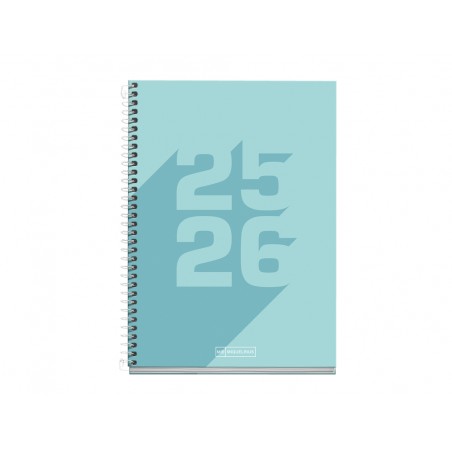 Agenda espiral escolar miquelrius basic din a5 semana vista 25 26 tapa carton forrado azul