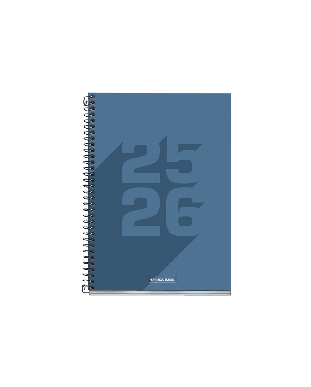 Agenda espiral escolar miquelrius basic din a5 semana vista 25 26 tapa carton forrado azul marino
