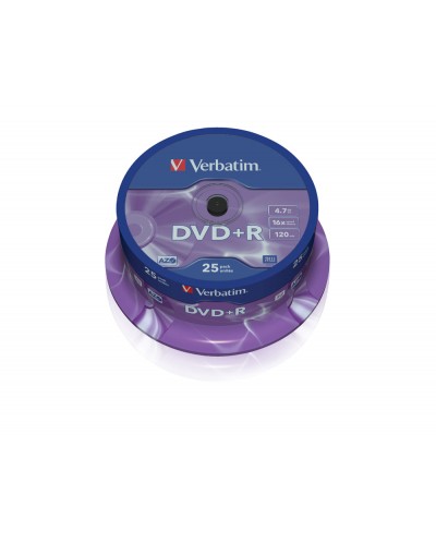 Dvdr verbatim 16x azo 47gb tarrina de 25 unidades