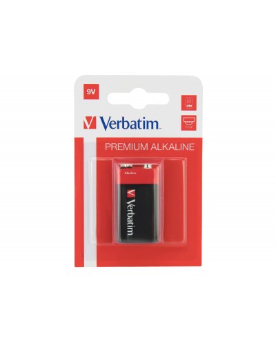 Pila alcalina verbatim 9v blister de 1 unidad