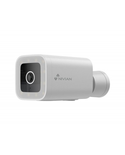 Camara de vigilancia nivian bullet wifi vision nocturna 4mp color blanco