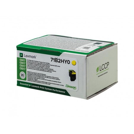 Toner lexmark cs317 cx417 517 amarillo 3500 paginas