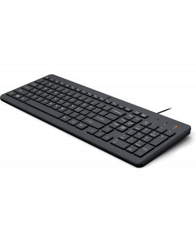 Teclado hp 150 wired con cable color negro