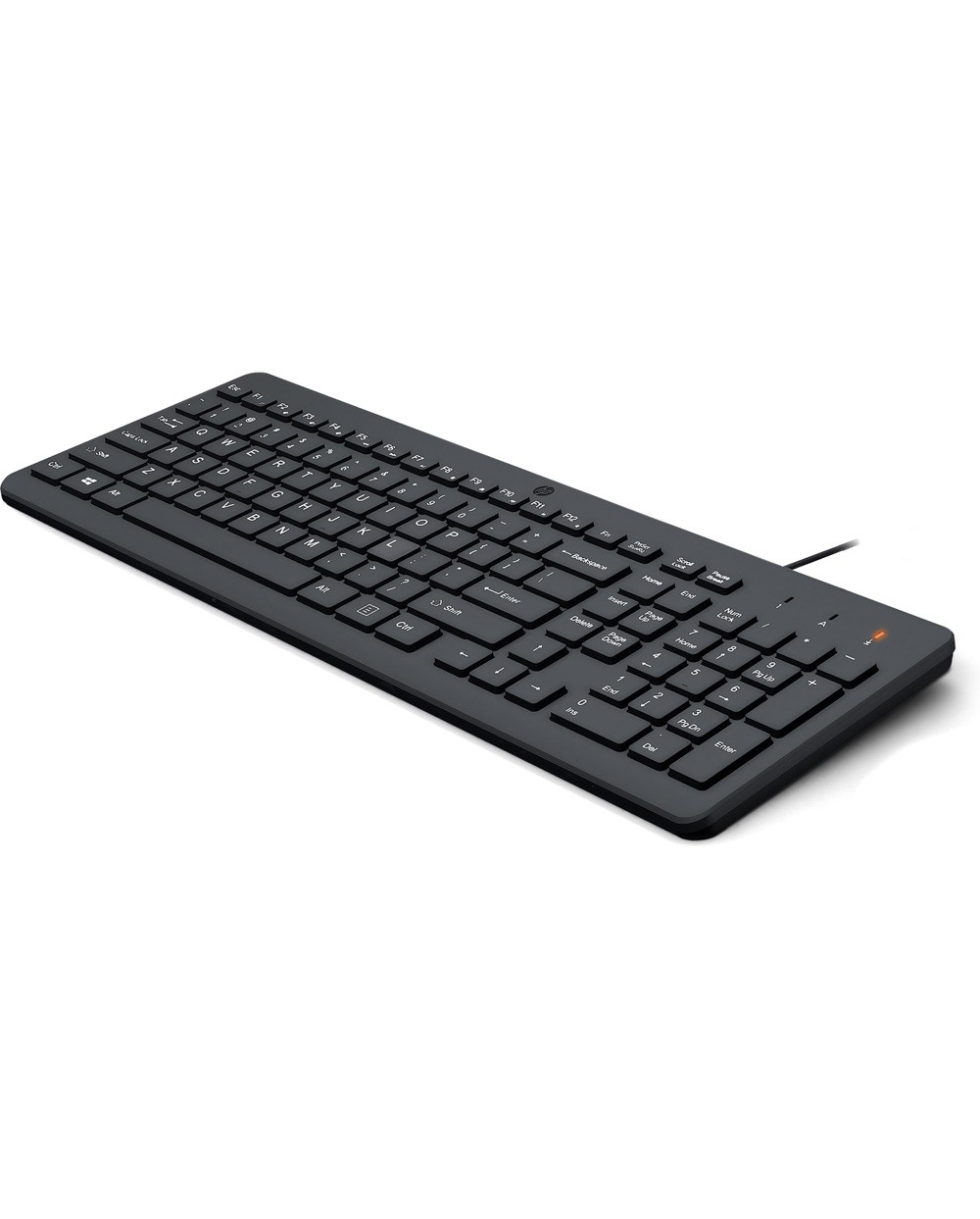 Teclado hp 150 wired con cable color negro