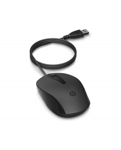 Raton hp 150 wired optico 1600 dpi 3 botones con cable color negro