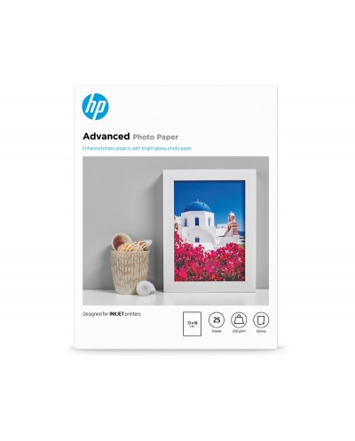 Papel fotografico hp satinado 13x18 cm 250 gr pack de 25 unidades