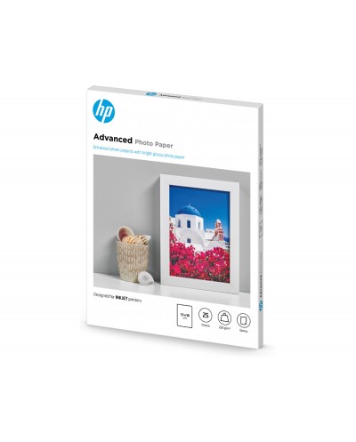 Papel fotografico hp satinado 13x18 cm 250 gr pack de 25 unidades