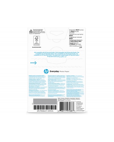 Papel fotografico hp glossy 10x15 cm 200 gr pack de 100 unidades