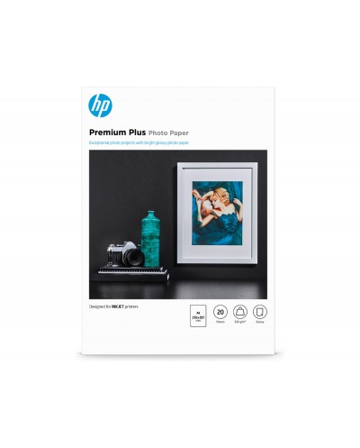 Papel fotografico hp glossy premium plus a4 300 gr pack de 20 hojas