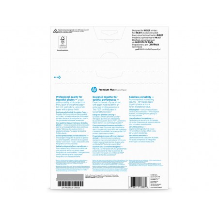 Papel fotografico hp glossy premium plus a4 300 gr pack de 20 hojas
