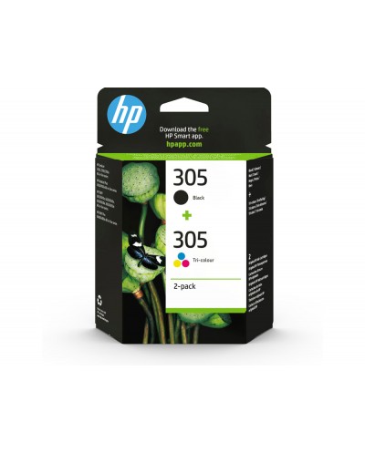 Ink jet hp 305 pack de 2 unidades negro tricolor