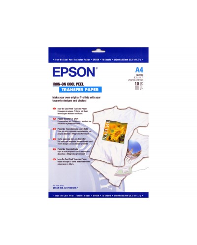 Papel transferencia termica epson iron on a4 124 gr pack de 10 hojas