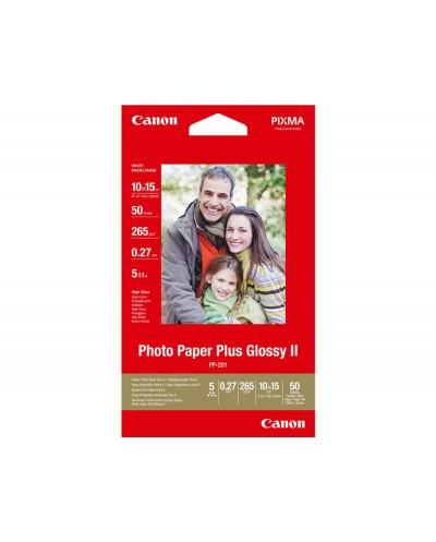 Papel fotografico canon pp 201 glossy 10x15 cm 260 gr pack de 50 hojas