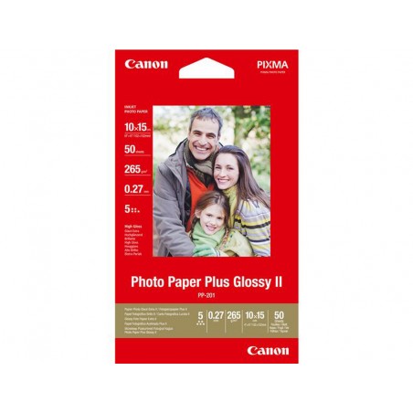 Papel fotografico canon pp 201 glossy 10x15 cm 260 gr pack de 50 hojas