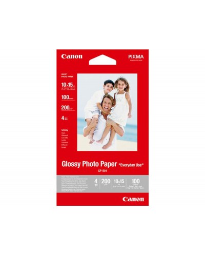 Papel fotografico canon gp 501 glossy a4 170 gr pack de 100 unidades