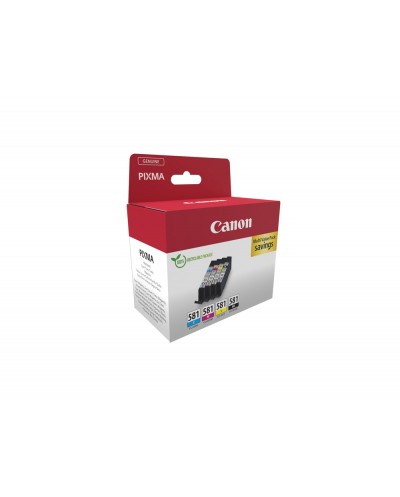 Ink jet canon pixma cli 581 multipack de 4 unidades negro amarillo cian magenta 250 paginas
