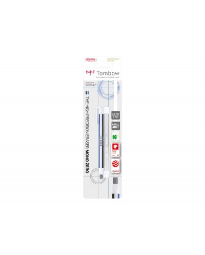 Portagomas tombow mono zero con clip goma rectangular 25mm x 5mm 2 recambios