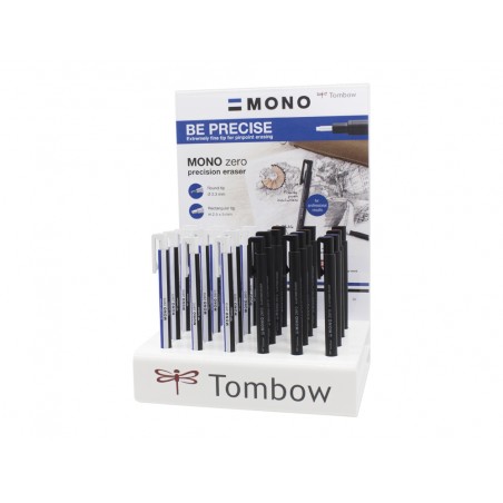 Portagomas tombow mono zero expositor de 24 unidades puntas surtidas