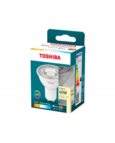 Foco led toshiba essential gu10 55w luz neutra 4000k
