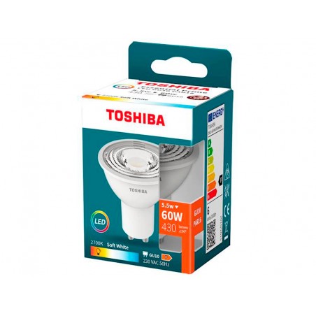 Foco led toshiba essential gu10 55w luz calida 2700k