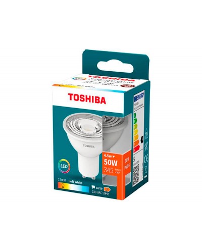 Foco led toshiba essential gu10 45w luz calida 2700k