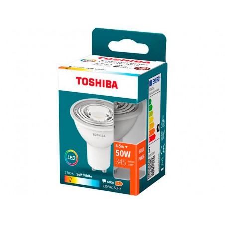 Foco led toshiba essential gu10 45w luz calida 2700k