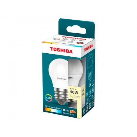 Bombilla led toshiba essential g45 e27 47w luz neutra 4000k