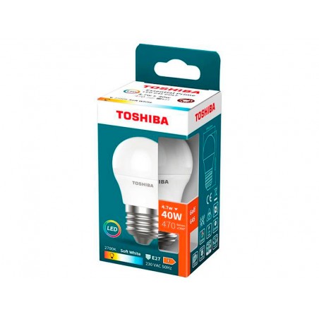 Bombilla led toshiba essential g45 e27 47w luz calida 2700k